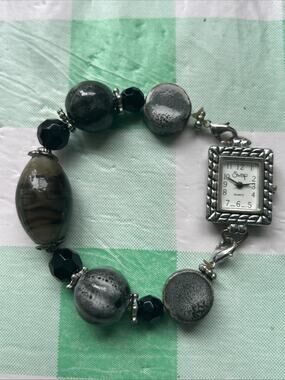Swap Silver Tone Beads Womens Bracelet Band Quartz Watch